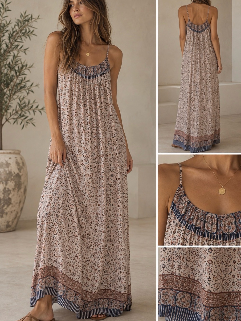 Vince 100% silk paisley print maxi dress - size 2